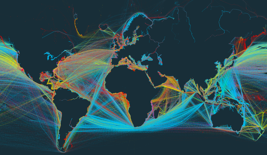 global shipping map