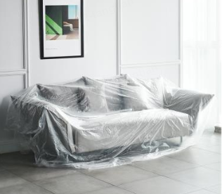 furniture with plastic covers
