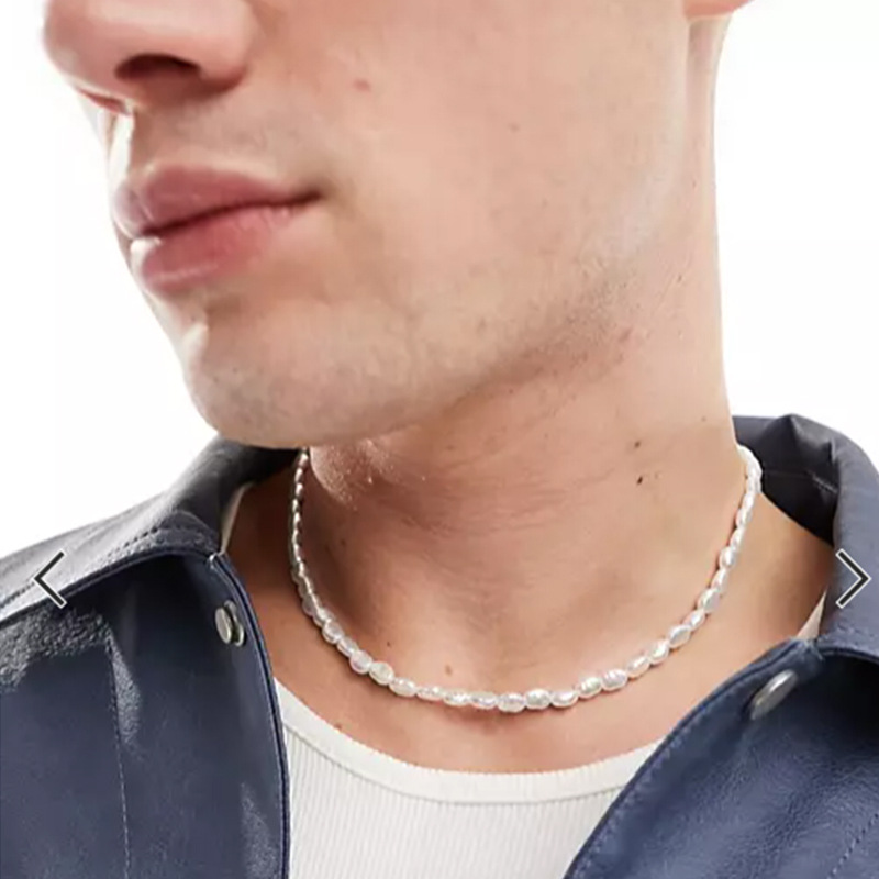 mens pearl necklace