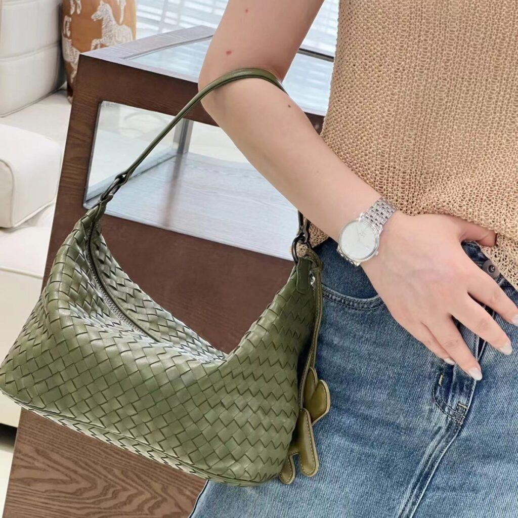 woven leather bag