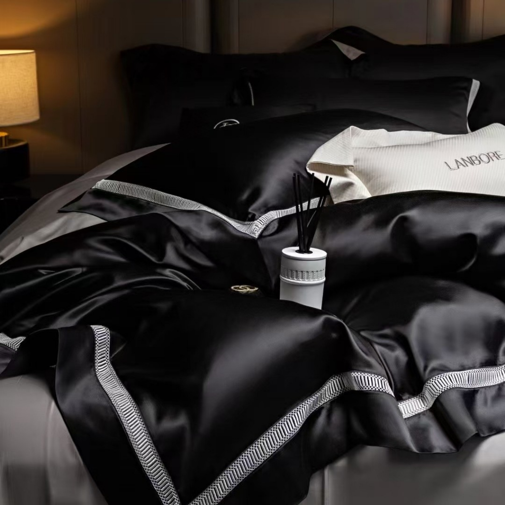 black silk bedding