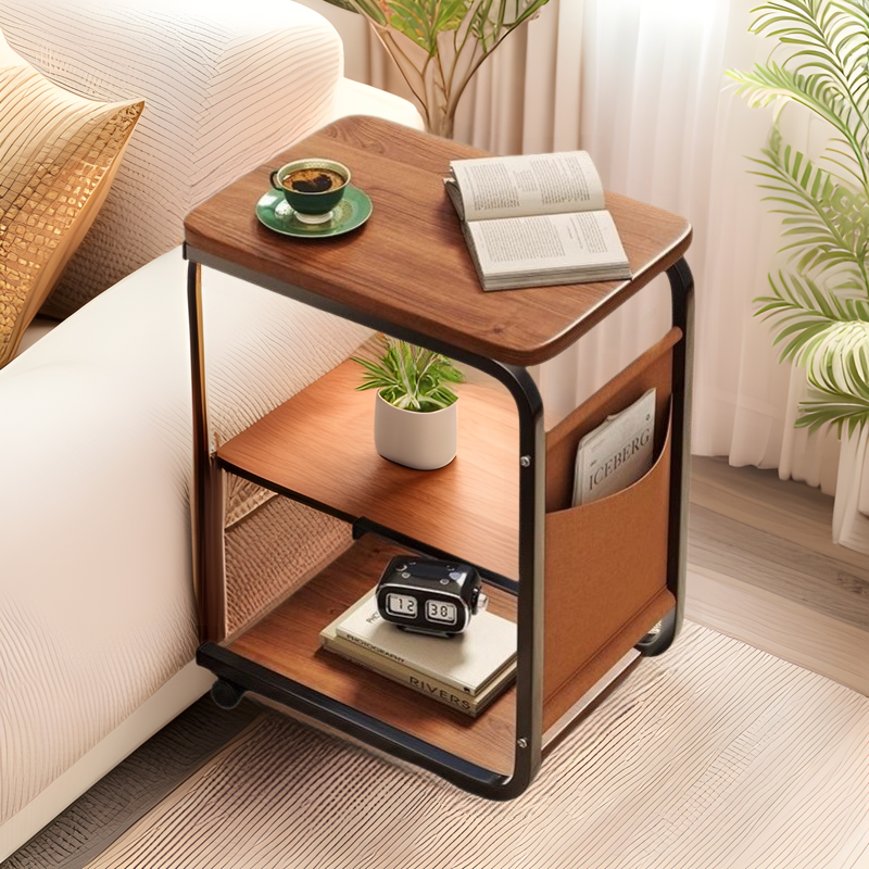 black pedestal side table
