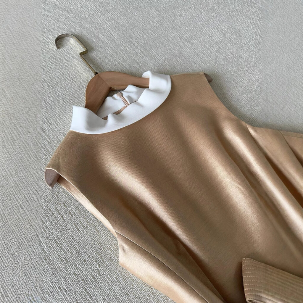 France gold silk dress B2B sourcing