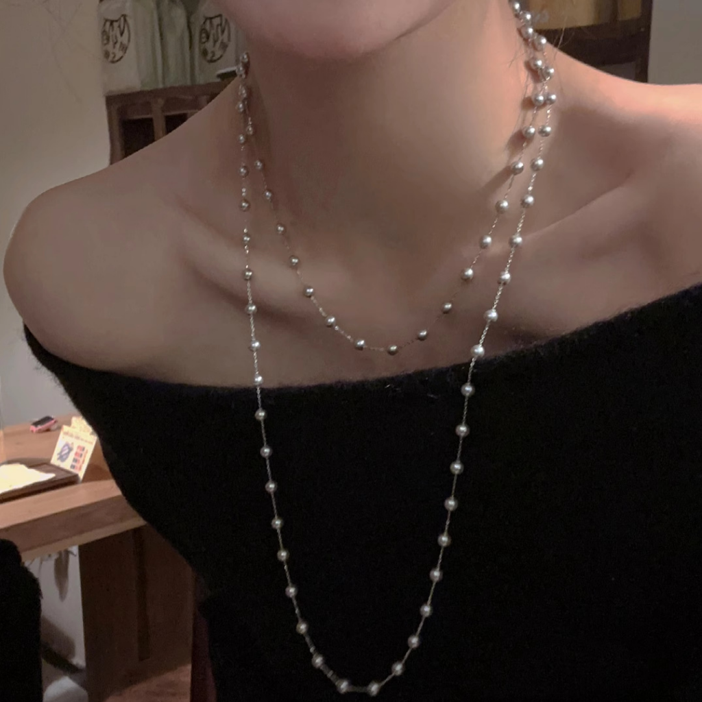 silver pearl necklace