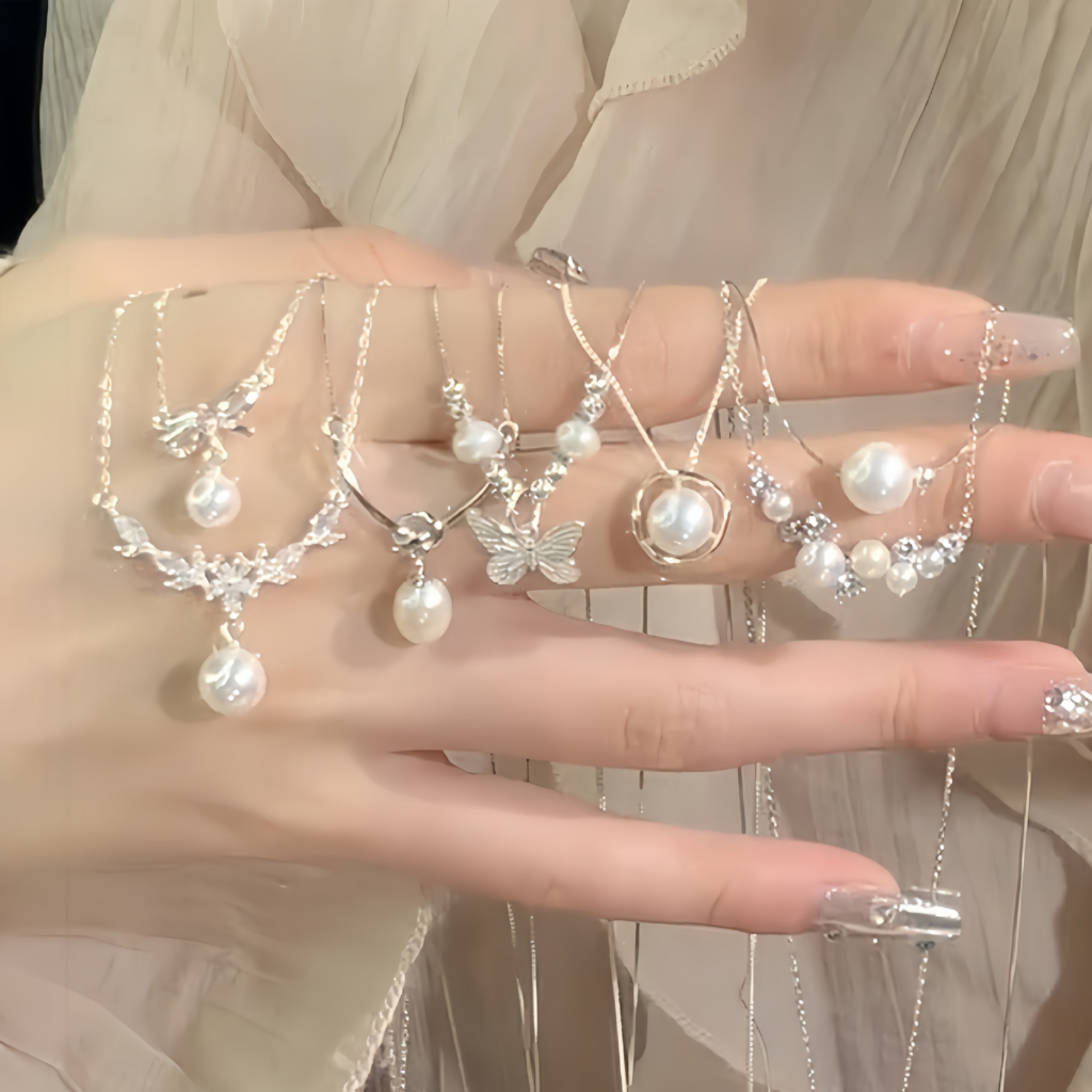 silver pearl necklace