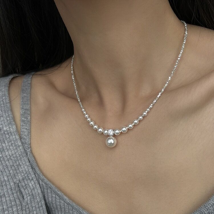 silver pearl necklace
