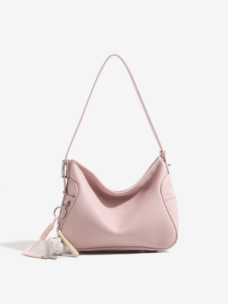 pink leather bag