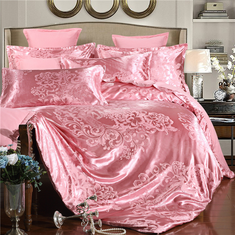 pink silk bedding
