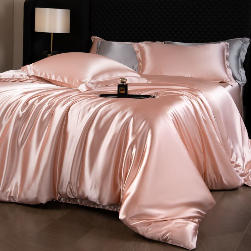 pink silk bedding
