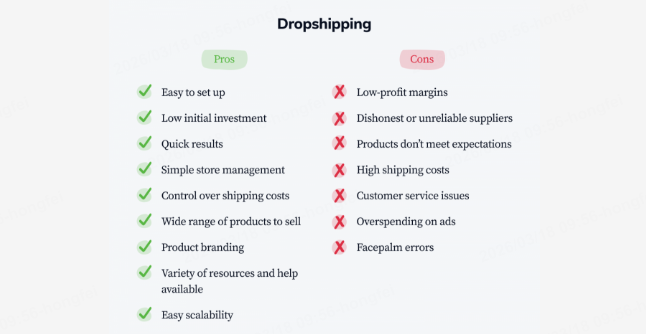 cons of drop shipping