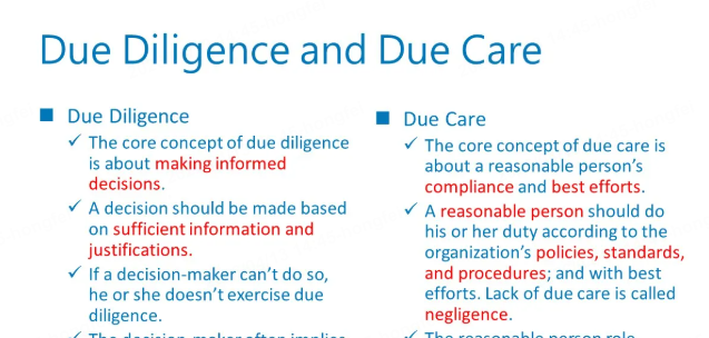 due care vs due diligence