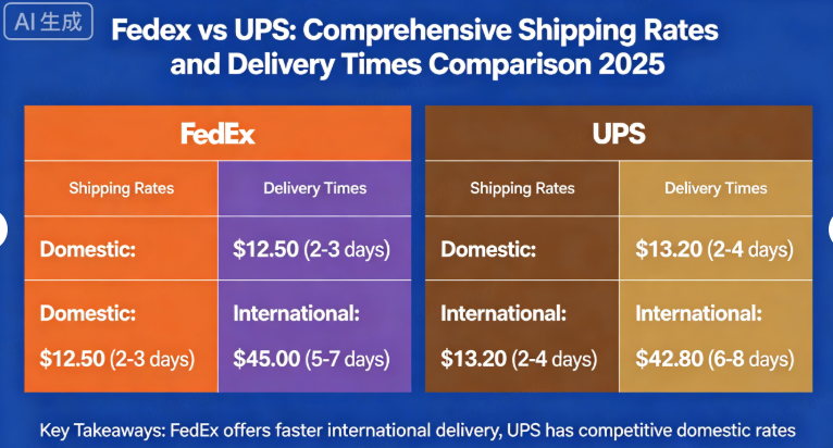 fedex vs ups shipping rates delivery times comparison 2025
