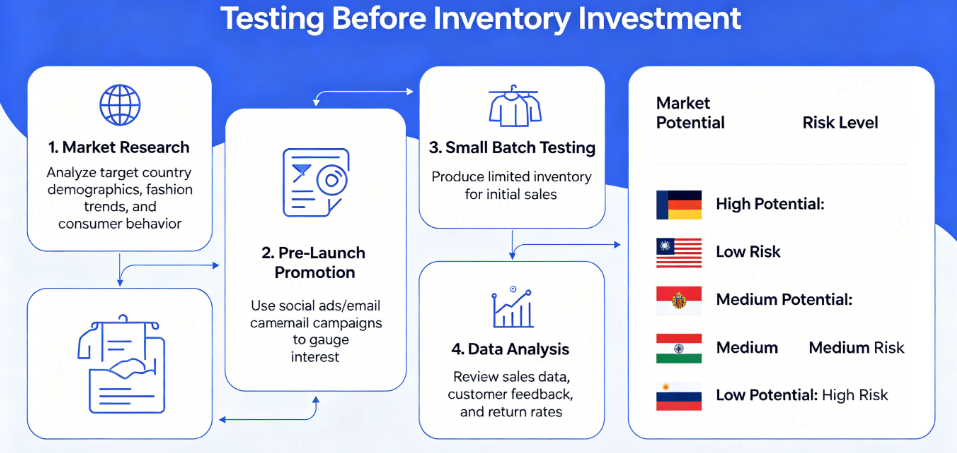 shopify fashion merchants test international markets before inventory investment