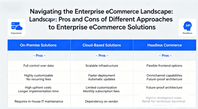 pros and cons of different approaches to enterprise ecommerce solutions